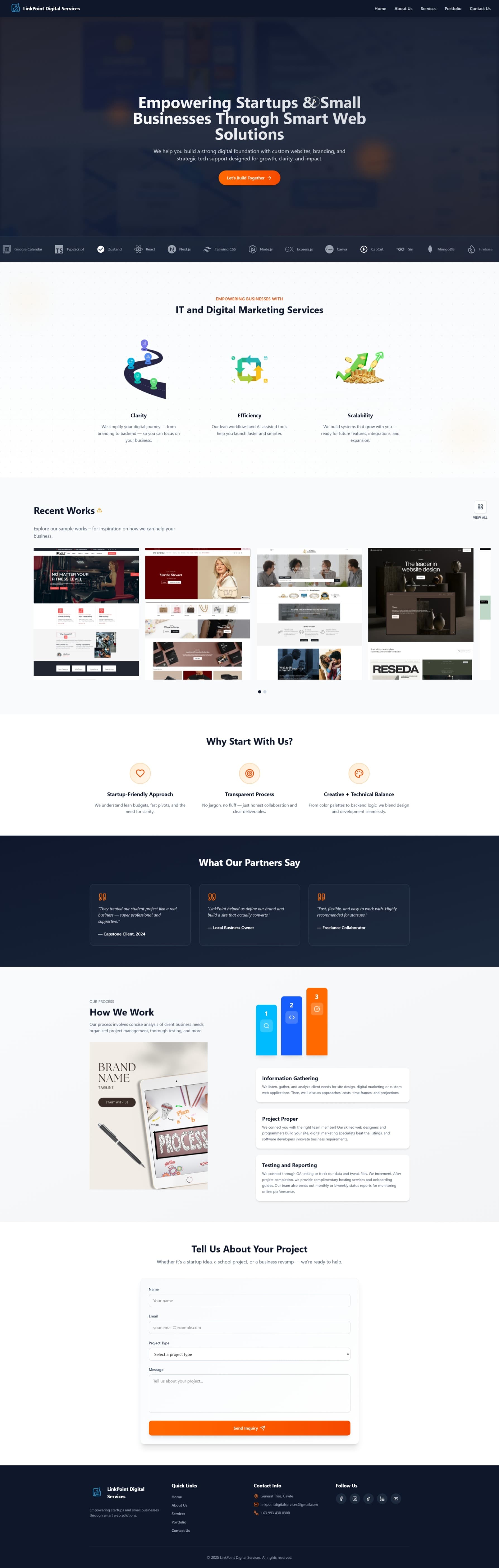 LinkPoint - Startup Website Showcase